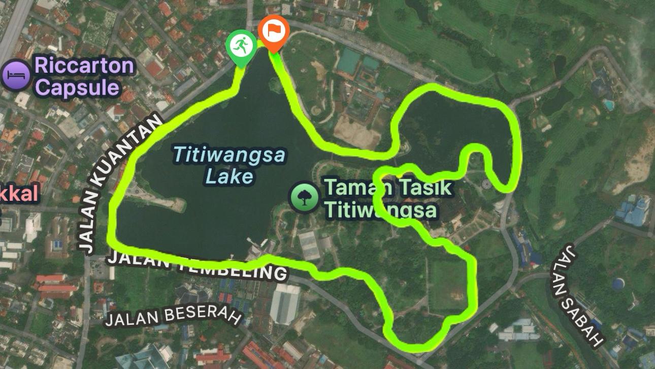 Scenic running route at Taman Tasik Titiwangsa